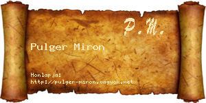 Pulger Miron névjegykártya